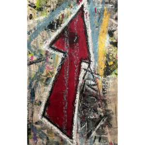 Red Arrow, mixed media on canvas, 16 x 10 inches