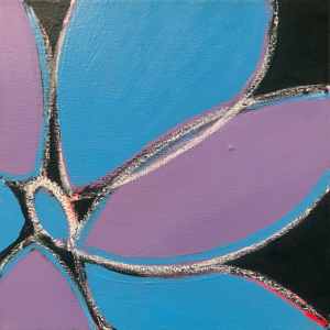 Flower 2024 #3, mixed media on canvas, 12x12 inches